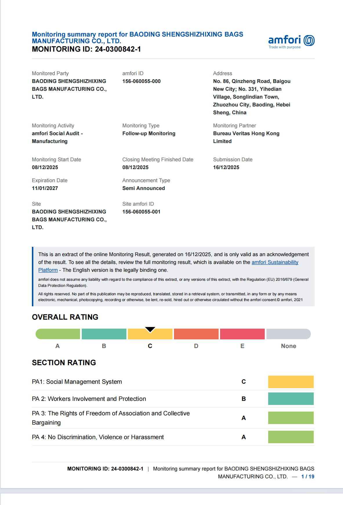 BSCI certificate