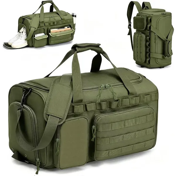 3-in-1 Duffle Backpack with Shoe Compartment